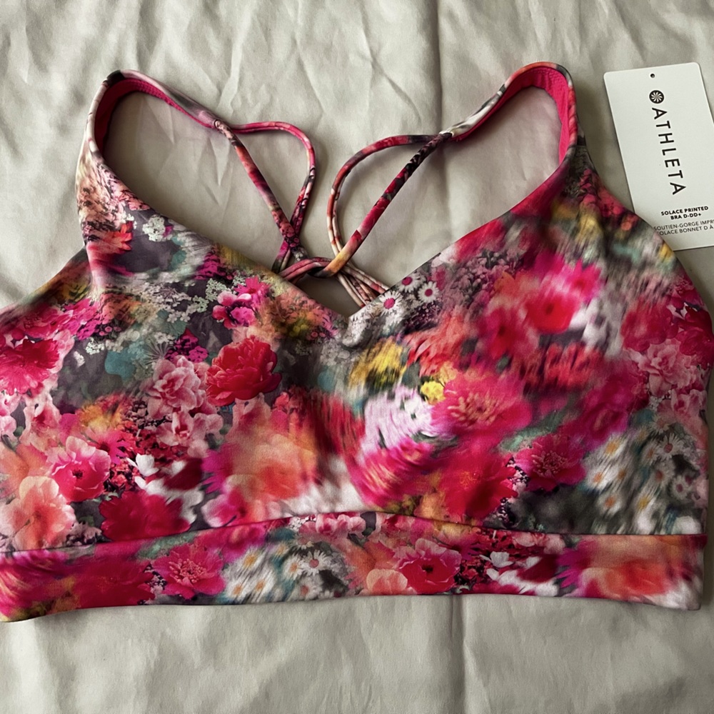 Athleta Solace Bra Floral Print D-DD